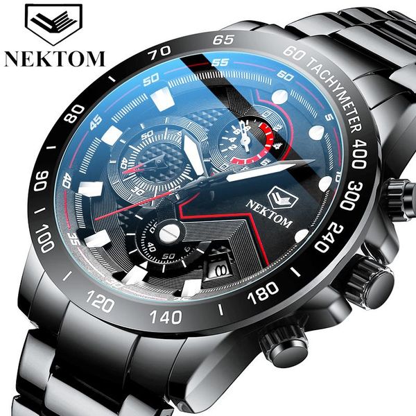 

wristwatches fashion men mesh watch luxury nektom calendar quartz wristwatch sport watches man wrist male reloj hombre, Slivery;brown