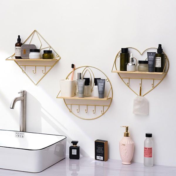 

other home decor iron wall shelf decorative hanging nordic living room dormitory bathroom storage partition simple modern