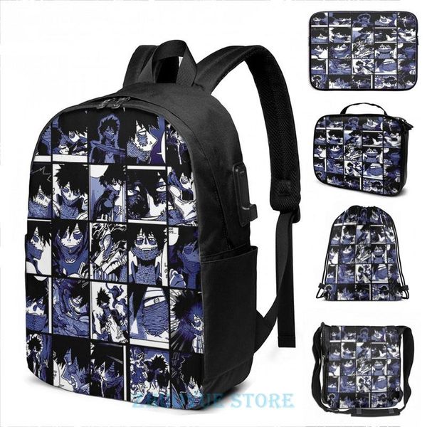 

backpack funny graphic print dabi collage usb charge men school bags women bag travel laptop