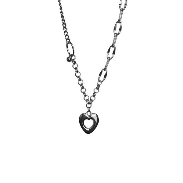 

pendant necklaces potcet women's love necklace clavicle chain geometric fashion hip hop personality party jewelry, Silver