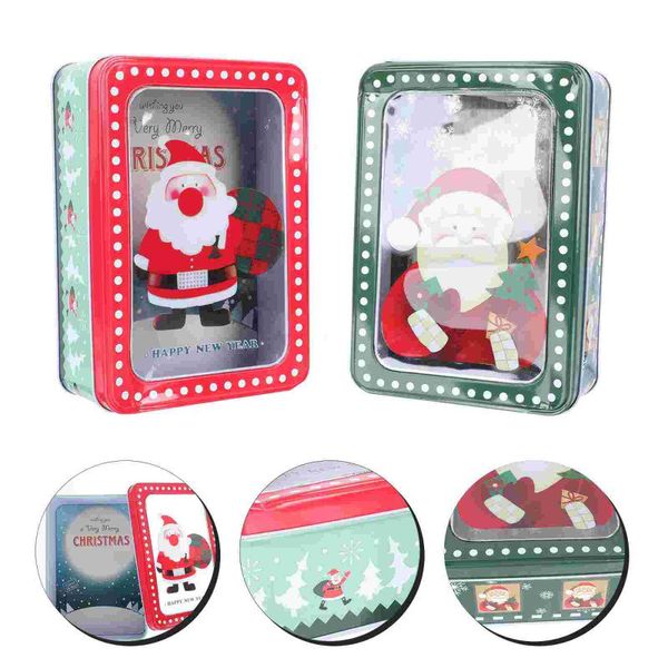 

gift wrap 2pcs candy packing boxes christmas iron biscuit storage containers