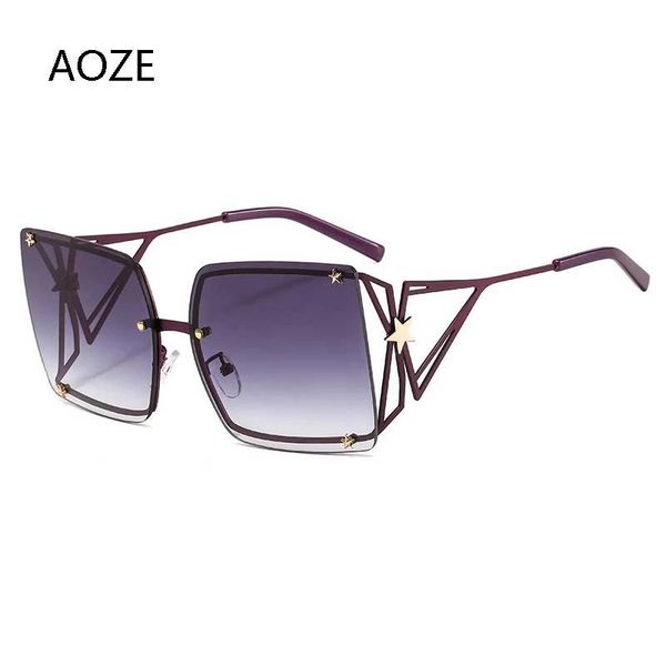 

sunglasses 2021 five-pointed star luxury oversized square men and women fashion color gradient, White;black