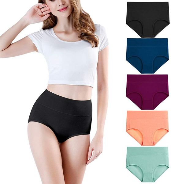

women's panties seedrulia briefs solid color breathable fashion comfortable cotton high waist underwear women ultra-thin, Black;pink