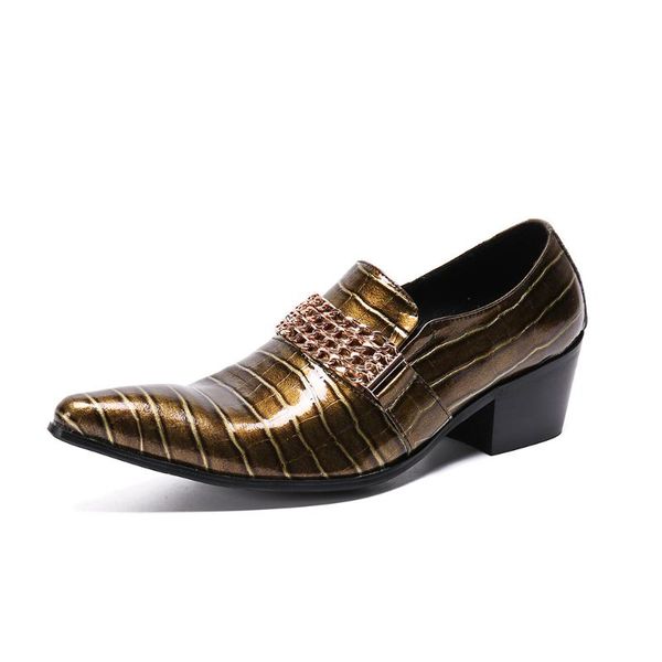 

snakeskin genuine leather handmade fashion british business suits men's shoes gold tip toe mens party dress, Black