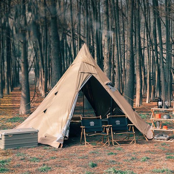 

tents and shelters outdoor inflammation tent pyramid cotton many people luxurious thickened camping rainstorm firewood stove