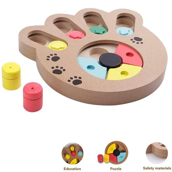 

dog toys & chews wooden puzzle bone shape fun feeding multi-functional interactive dogs for pet feeder iq training educational