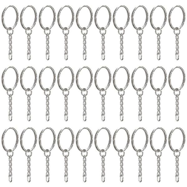 

keychains pack of 30 1 inch large key rings interchangeable round - silver colour for keys craft diy