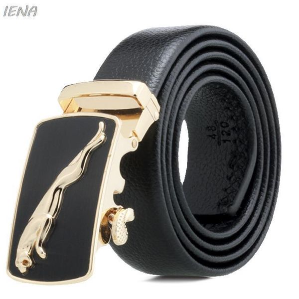 

belts leopard automatic buckle cowhide leather for men designer belt luxury silvery golden strap male jeans, Black;brown