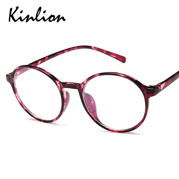 

fashion sunglasses frames kinlion retro vintage round eye glasses for women clear lens men classic optical student frame gafas 2021, Black