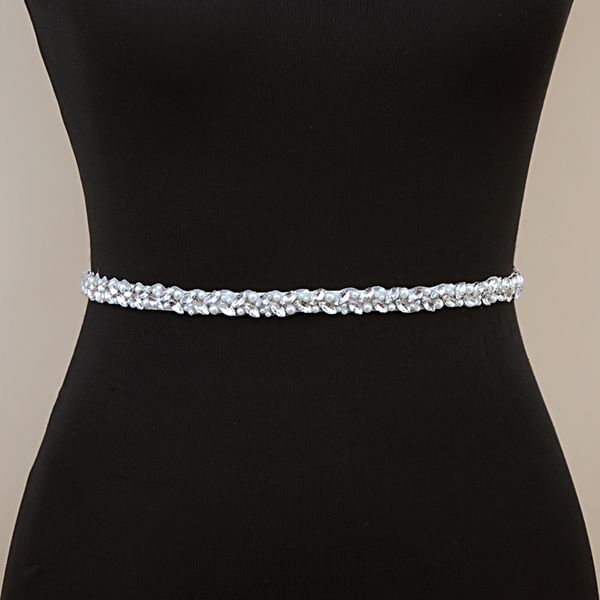 

silver diamond belts wedding sashes rhinestone belt jeweled sash dress belt crystal trim applique bridal for women, White