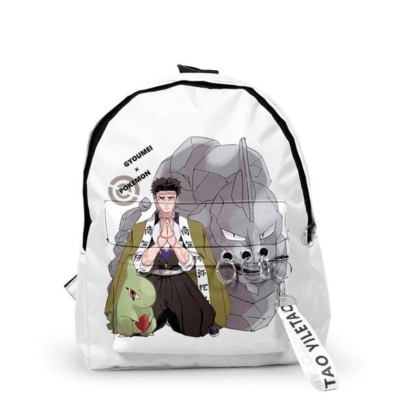 

backpack trendy demon slayer school bags travel boys girls cute small 3d print oxford waterproof key chain notebook backpacks