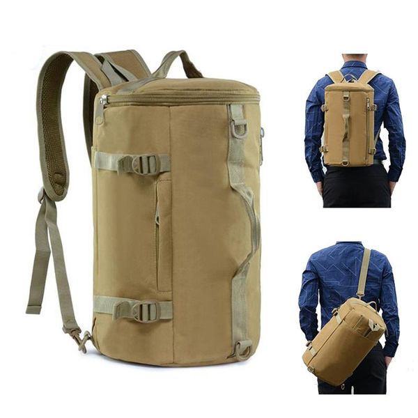 

military tactical backpack hiking camping travel bags mountaineering cylinder bag men's outdoor sport shoulder
