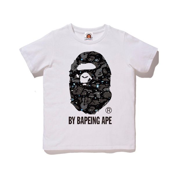 

t shirt beii & ape luminous ape head for children, White