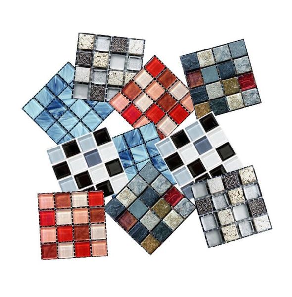 Marmorimitat-Möbel-PVC-Aufkleber, wasserdicht, selbstklebend, für Küche, Badezimmer, Mosaikfliesen, Wandkunst, 10 x 10 cm