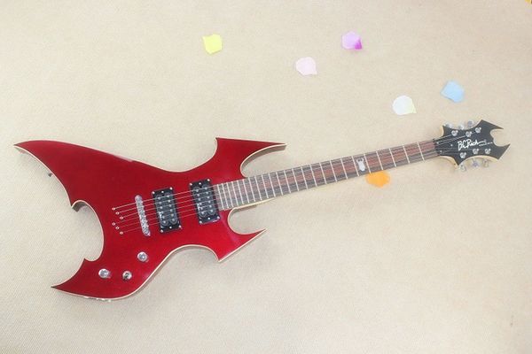

special-shaped electric guitar metal blue after threading another red
