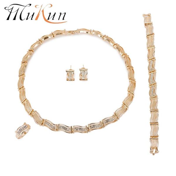

earrings & necklace mukun fashion jewelry sets nigerian african beads mother's day gift dubai golden accessories wholesale, Silver