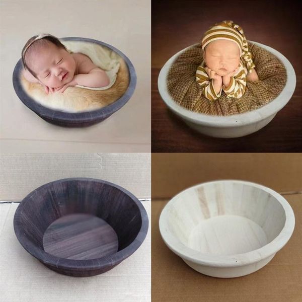 

baby cribs pography props retro wooden basin born infants pose auxiliary basket