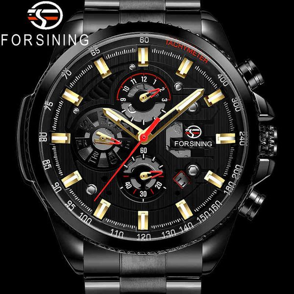 

fire luxury black clock waterproof man 6909, Slivery;brown