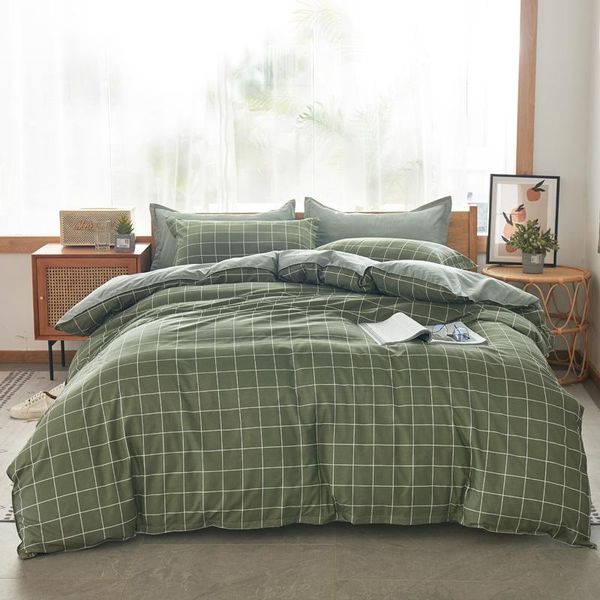 

bedding sets drop 2/3/4pcs king size fink lover family set include bed sheet duvet cover pillowcase check color