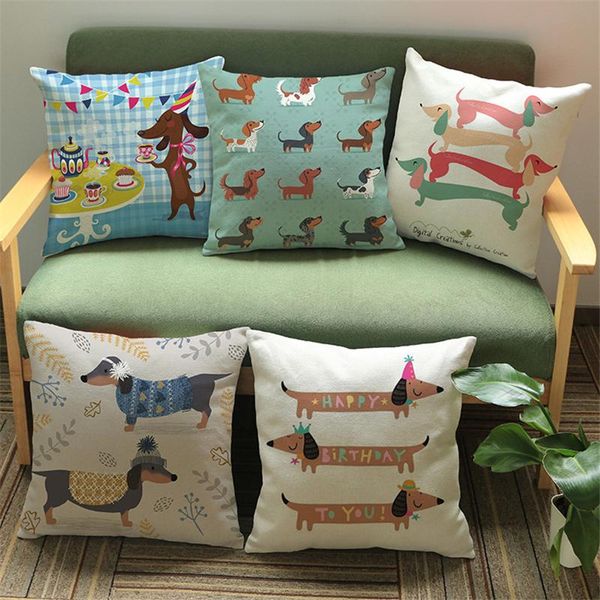 

dog animals cushion cover dachshund pet children decoration for sofathrow pillow car chair home decor case almofadas gift cushion/decorative