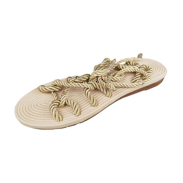 

sandals lace-up female summer 2021 women's casual flat rope color matching large size roman, Black