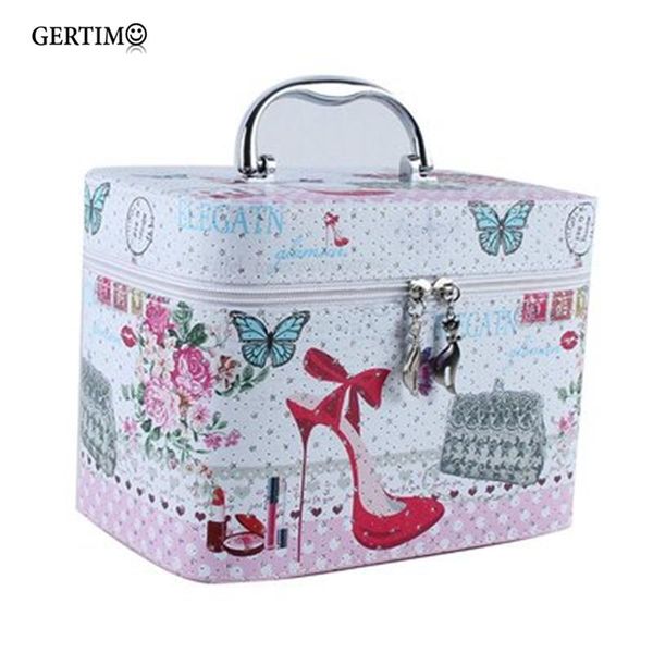 

pcs korean makeup cosmetics set women beautician professional printing portable cosmetic box manicure cases travel organizer bags &