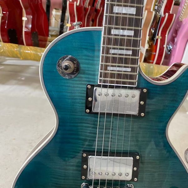 

electric guitar tiger maple rosewood fingerboard mahogany body chrome hardware high quality