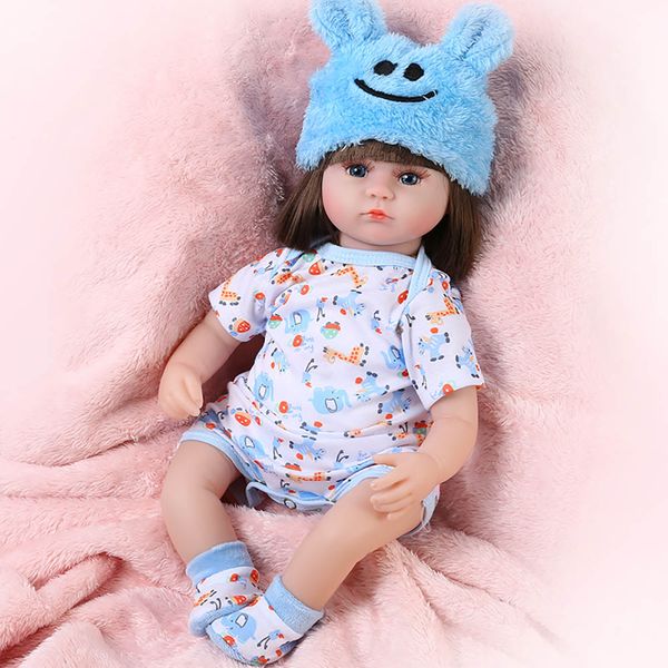 

NEW 42CM Baby Reborn Doll 17 Inch Realistic lifelike Newborn Babies Doll Toy For Girls Toddler Blue Eyes Reborn Birthday Present