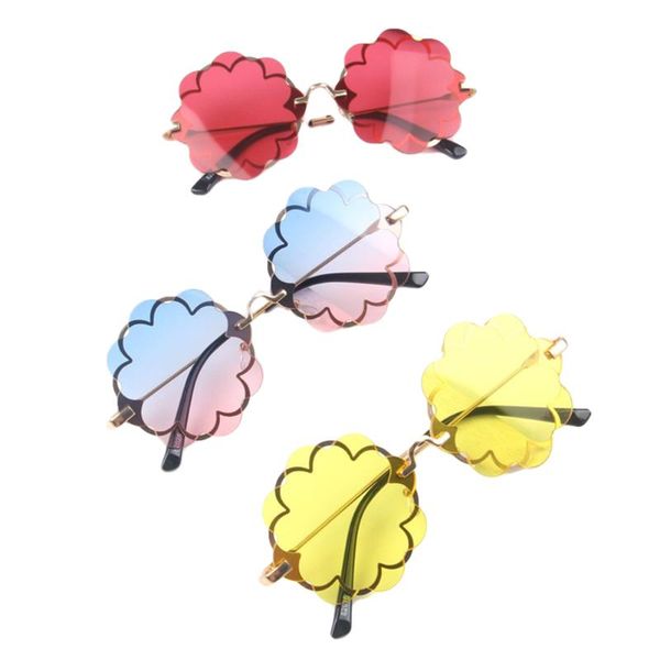 

party masks 2021 fashion kids beach sunglasses cute flower shape uv400 with metal frame for children baby boys girls