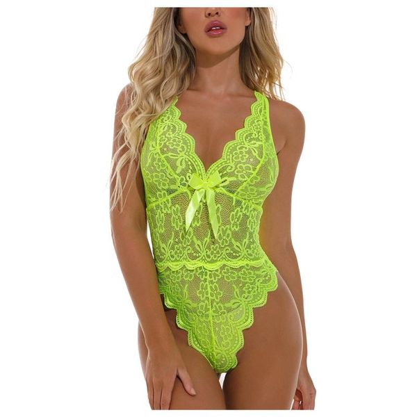 

yoga outfit women lace one-piece lingerie babydoll deep v teddy bodysuit sports bra push up pajamas cothing#30