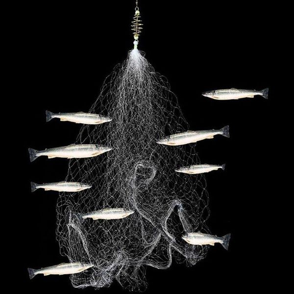 

fishing accessories 5pc multi size net trap mesh luminous netting fishnet tackle design copper spring shoal cast nets for traps