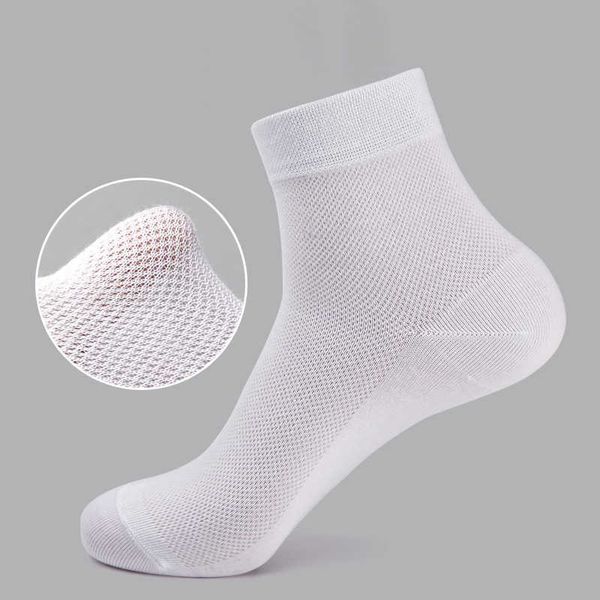 

5 pairs/lot summer men mesh cotton socks men brand casual business dress clothing socks for men women short socks breathable sox 210727, Black