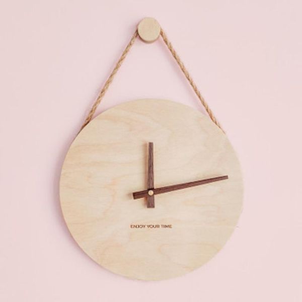

selling japanese wooden sling rope wall clocks creative home decor