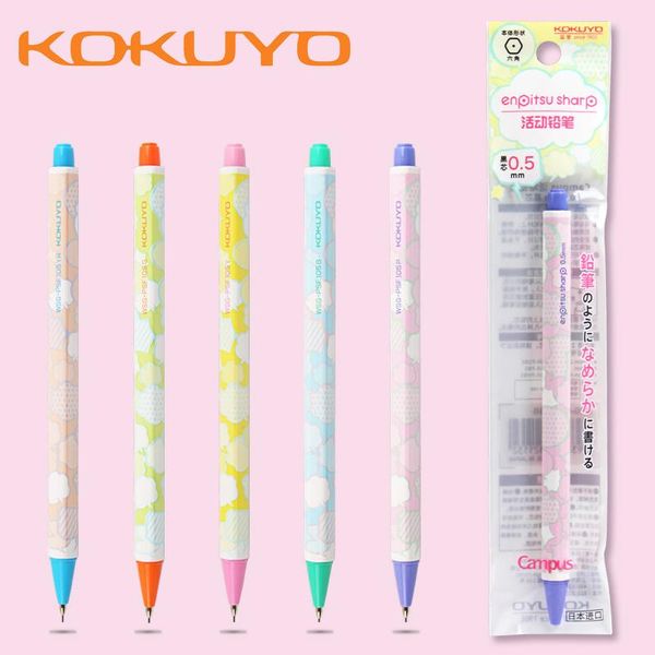 

ballpoint pens 1pcs kokuyo campus mechanical pencil wsg-psf105 cute colored hexagonal pen drawing not easy to break lead student 0.5mm, Blue;orange