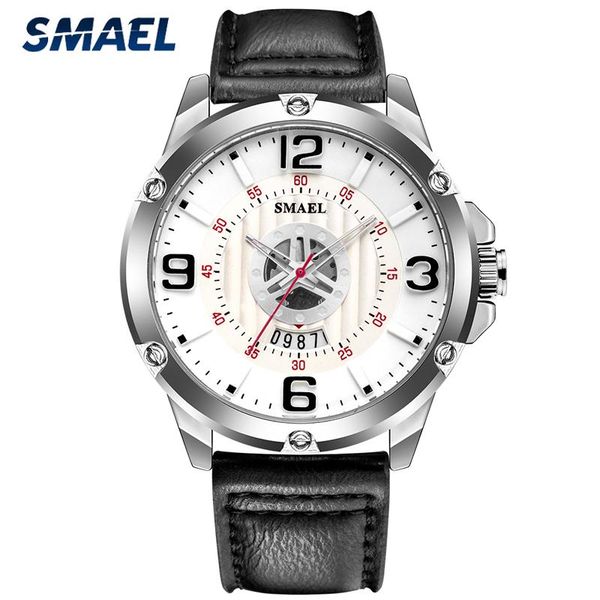 

watches mens waterproof analogue clock fashion sport calendar watch men wrist relogio masculino wristwatches, Slivery;brown