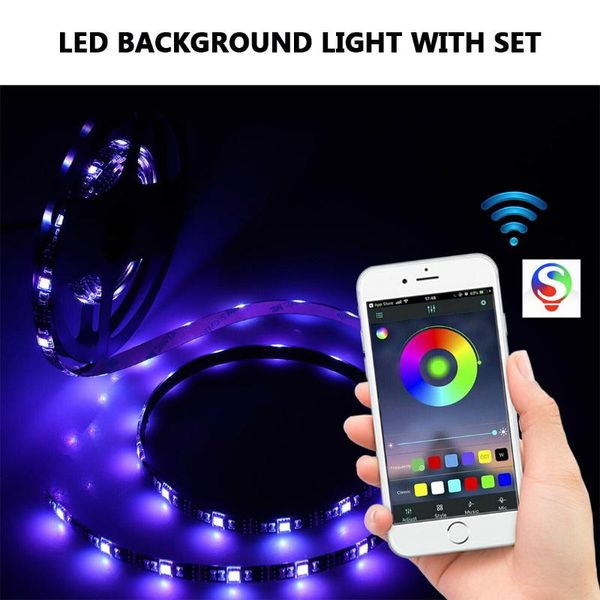 

strips rgb neon backlight smart led strip light for background decoration lighting 1m 2m 4m 5m tv 5v usb bluetooth-compatible