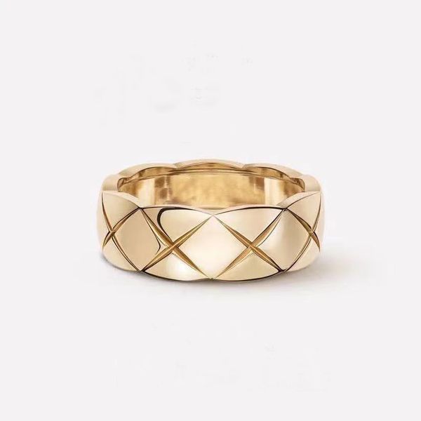 

luxury charm ring wide series men's and women's plaid jewelry exquisite gift box packaging, Silver