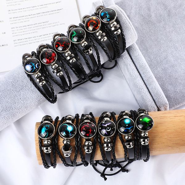 

2021 chain simple student trend male lovers bracelet string female hand of 12 constellations glow-in-the dark is acted, Black