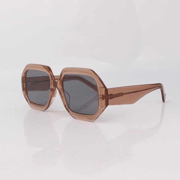 

sunglasses clear brown square women with metal details, White;black