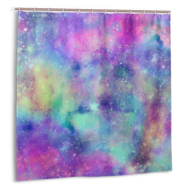 

shower curtain,colourful starry sky bath curtain set with hooks