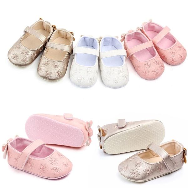 

first walkers 2021 girls shoes casual for baby princess bow soft anti-slip