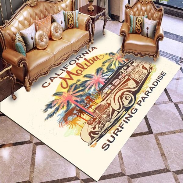 

carpets beach summer surf bus pattern 3d digital printing carpet floor mats home living room coffee table bedroom