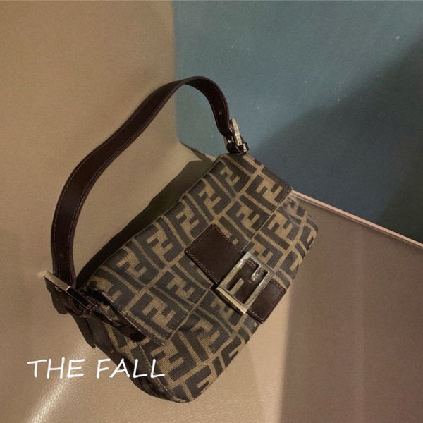 

new style net red fashion armpit double f retro old flower denim french stick ins super fire medieval women's bag