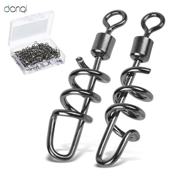 

10/20/50 pcs/lot fishhook connector barrel swivels rolling 2#4#6#8#10#stainless steel link fishing accessories hooks