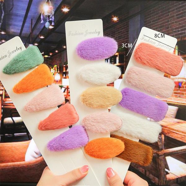 

hair clips & barrettes christmas lamb bb clip ornaments furry fabric color headdress luxury pins for women, Golden;silver