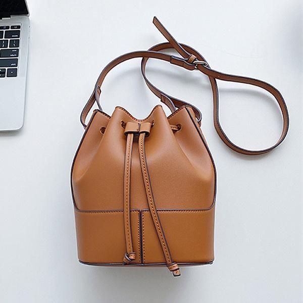 

evening bags casual women handbag pu leather draw bucket shoulder bag small japan style 2021 ladies messenger crossbody