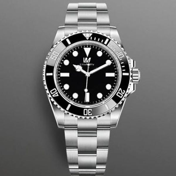 

no date luxurys men mens master watch blue ceramic bezel sapphire glass automatic watches mechanical movement stainless steel gliding lock m, Slivery;brown