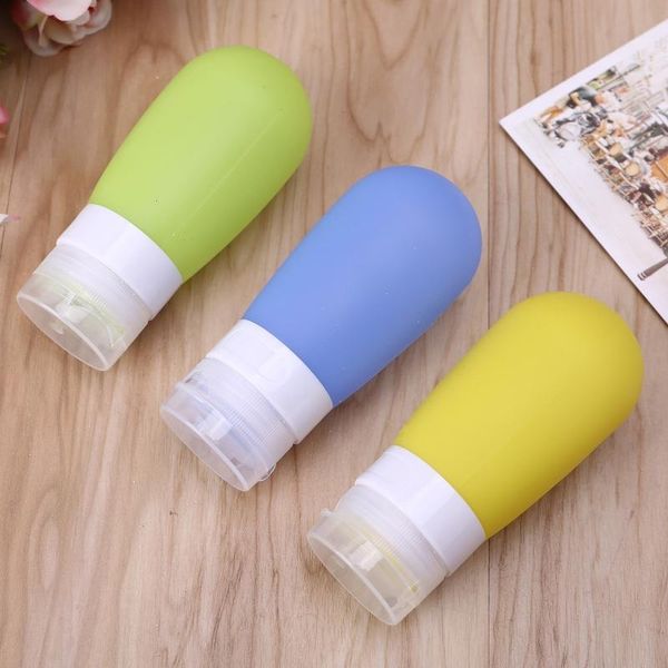 

portable travel bottles set proof squeezable silicon tubes size toiletrie storage & jars