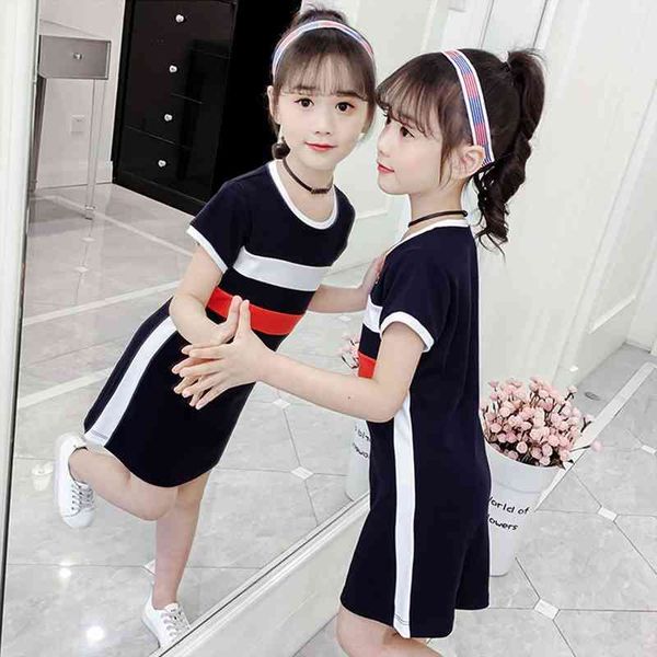 

girls teenage party clothes girl dress for summer short sleeve cartoon kids 4 12 years p581, Red;yellow