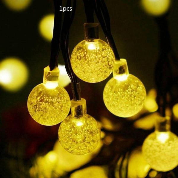 

strings 6.5m solar string lights outdoor garden crystal ball 30led light waterproof powered patio lamp for christmas party decor